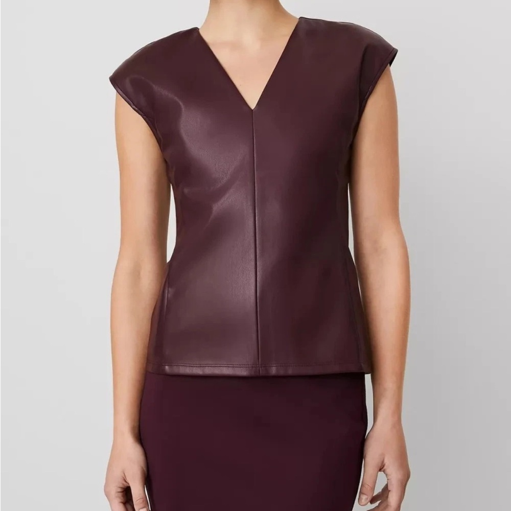 Ann Taylor Faux Leather Top